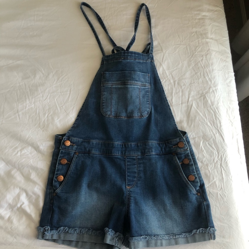 Denim mini overalls